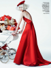 2014 красное атласное платье в пол коляска новорожденный new year new born 