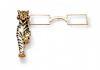Tigre lorgnette, Cartier Paris, specially ordered in 1954. Gold, striped with black champlevé enamel, set with emeralds. The hinged lorgnette folds into the tiger’s body, and the piece was originally presented in a brocade bag embroidered with the inscription Please Return to HRH The Duchess of Windsor Reward. N.Welsh, Collection Cartier © Cartier.