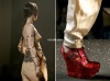 jean paul gaultier красные атласные туфли на высокой платформе