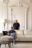 Дизайнер Карло Коломбо и Альберто Виньятелли, глава Luxury Living Group, в которую входит Trussardi Casa. Кофейный столик Opera, торшер Spiga, Trussardi Casa