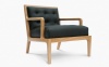 Fashion Seating Furniture Design of Lucan Arm Chair in Black Beech and Black Leather by James Harrison